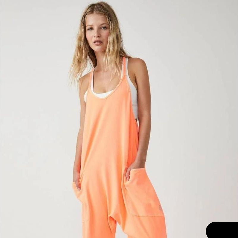 Oversize Sommer-Jumpsuit mit Spaghettiträgern für Damen | Ideal für den Sommer