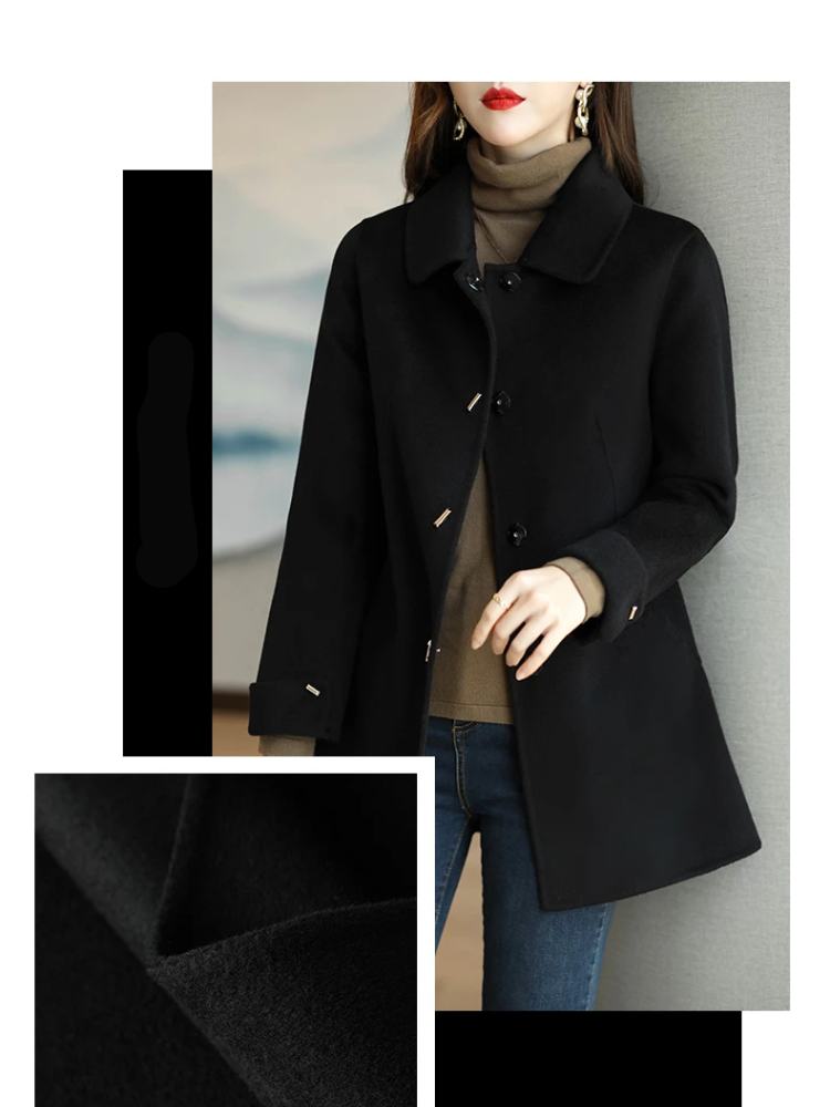 Klassischi Trenchcoat Mit Umlegekrage Und Chnöpfl für Damen | Ideal für Winter