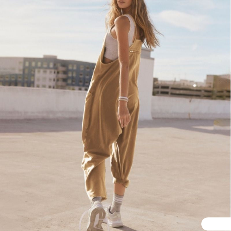 Oversize Sommer-Jumpsuit mit Spaghettiträgern für Damen | Ideal für den Sommer