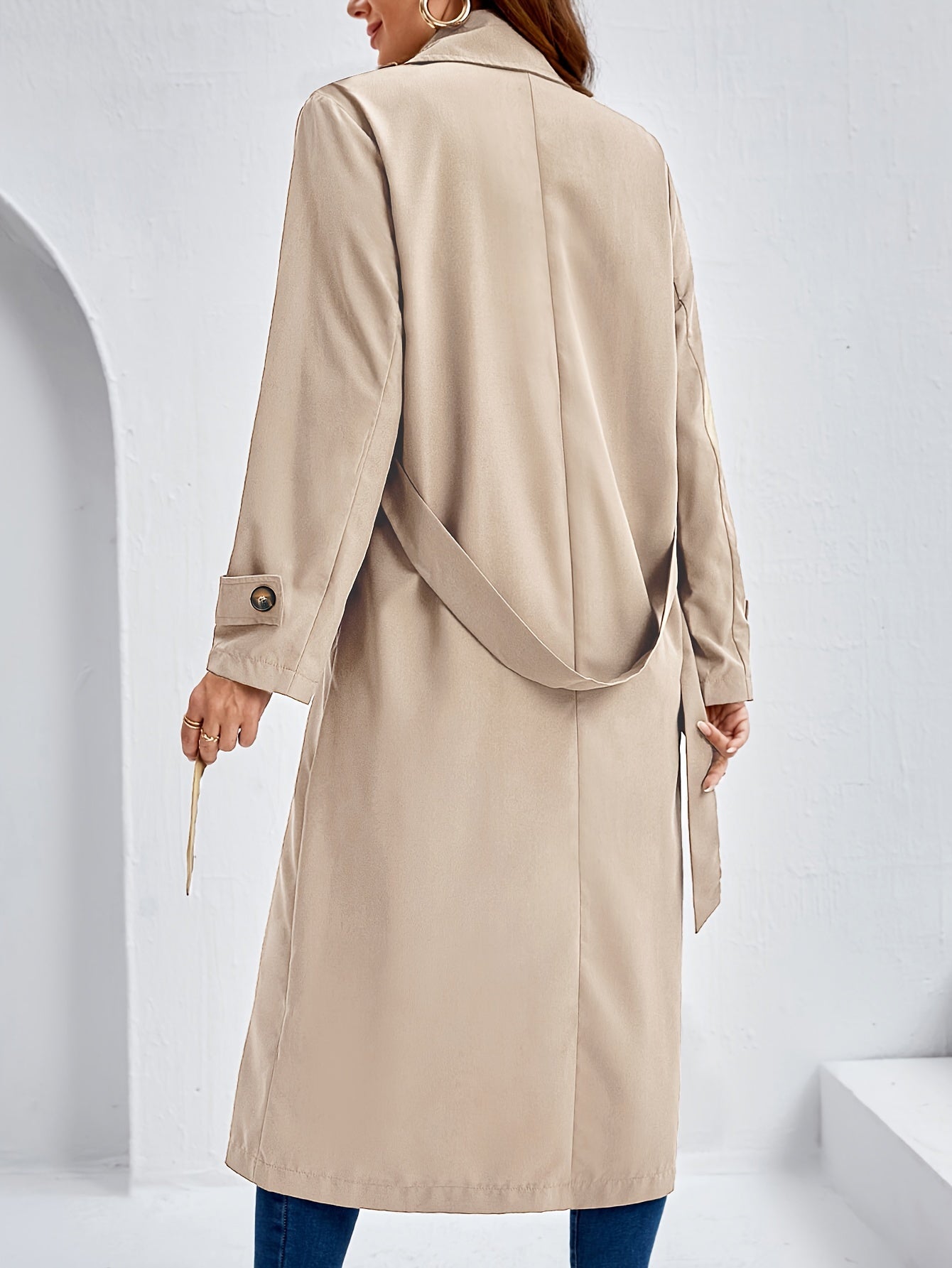 Langs Knopfi Trenchcoat Mit Gurt Und Reverskragen Für Damen | Ideal für den Winter