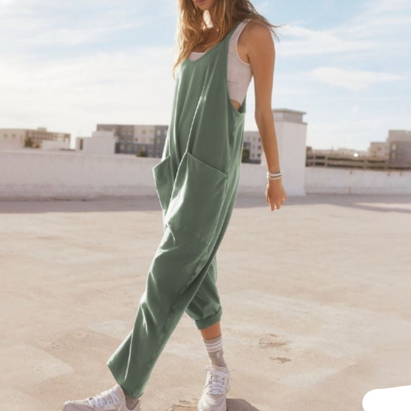 Oversize Sommer-Jumpsuit mit Spaghettiträgern für Damen | Ideal für den Sommer