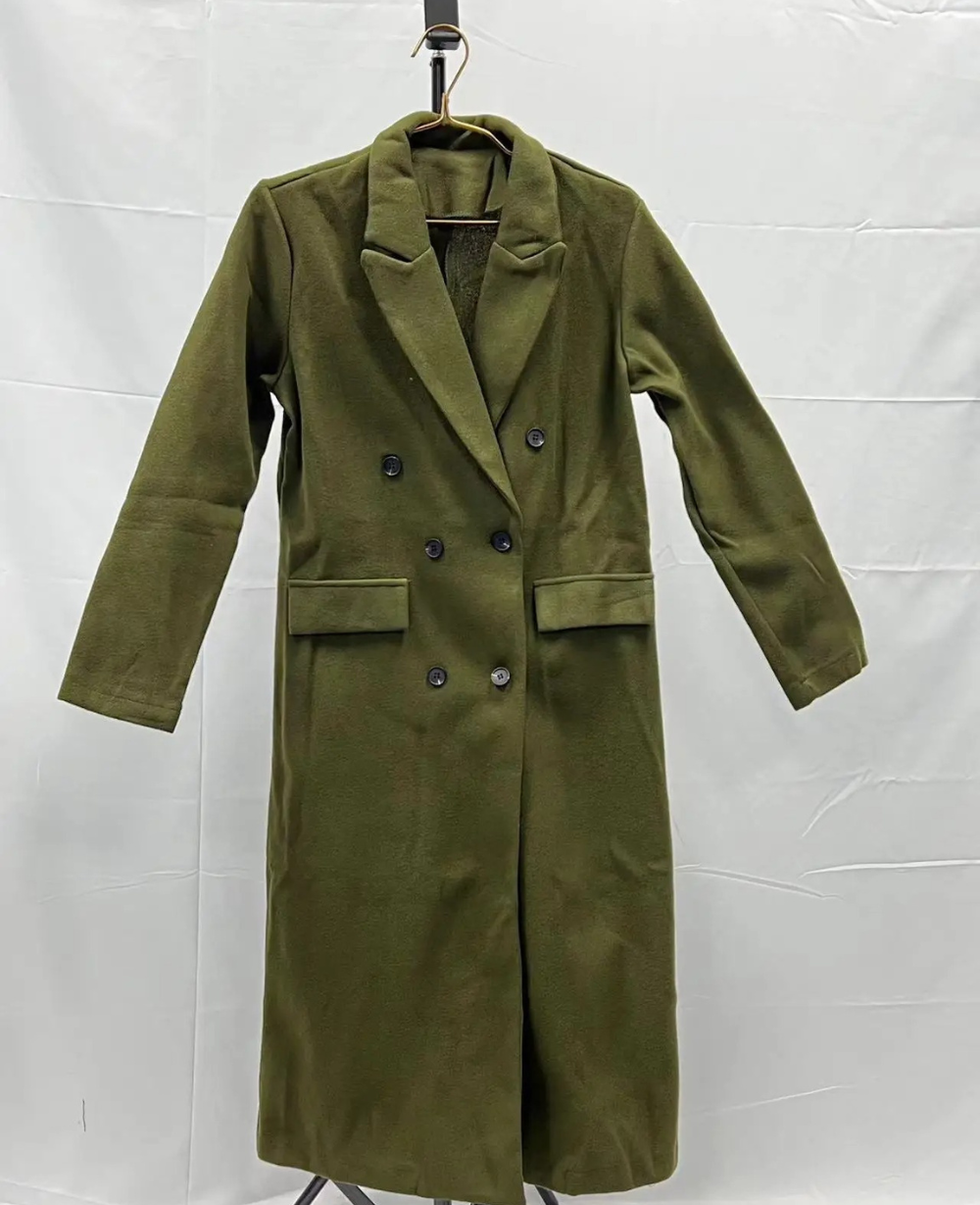 Eleganter Taillierter Doppelchnopf Langer Trenchcoat für Damen | Ideal für alle Jahreszeiten