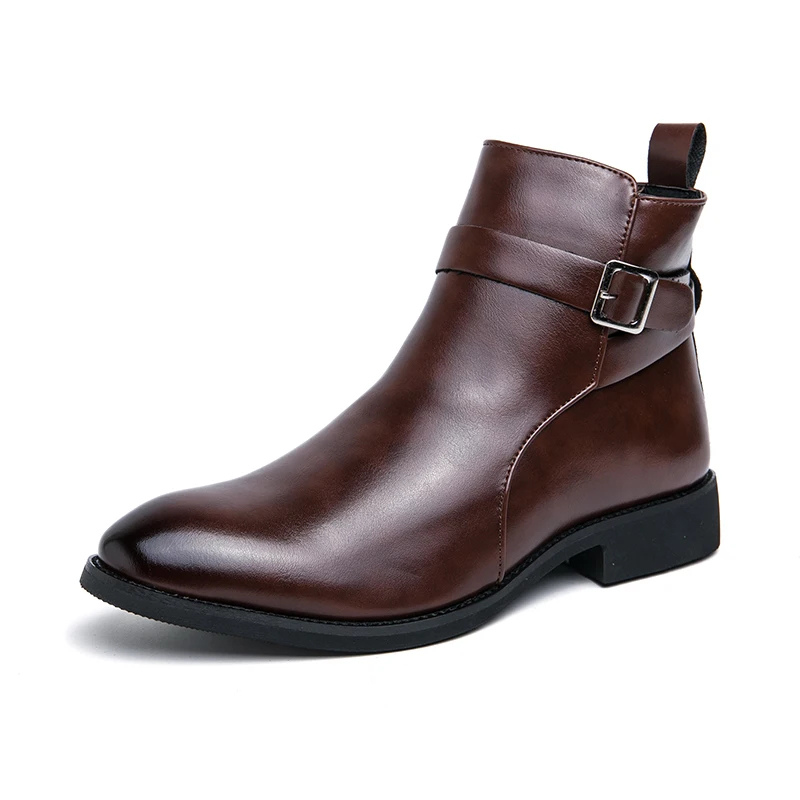 Elegante Chelsea Stiefelette Mit Schnalle Und Reissverschluss für Herren | Ideal für alle Jahreszeiten