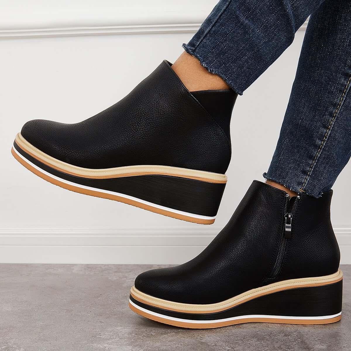 Stylischi Plateau Stiefeletten Mit Reissverschluss für Damen | Ideal für alle Jahreszeiten