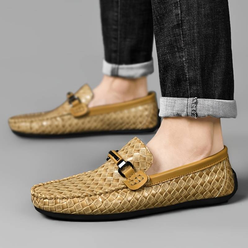 Bequemi Gflochti Loafer Mit Muster Und Schnalle für Herren | Ideal für alle Jahreszeiten