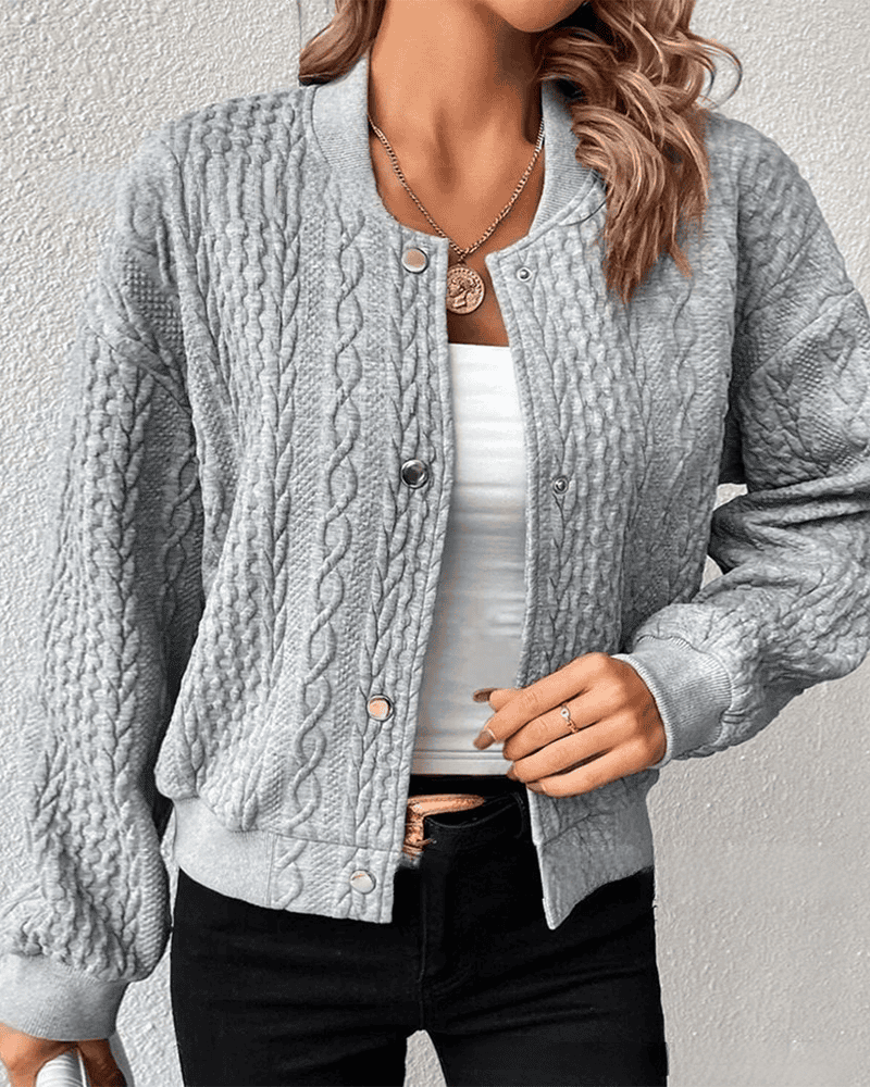 Eleganti Zopfmuster Strickjacke Mit Chnöpf für Damen | Ideal für alle Jahreszeiten