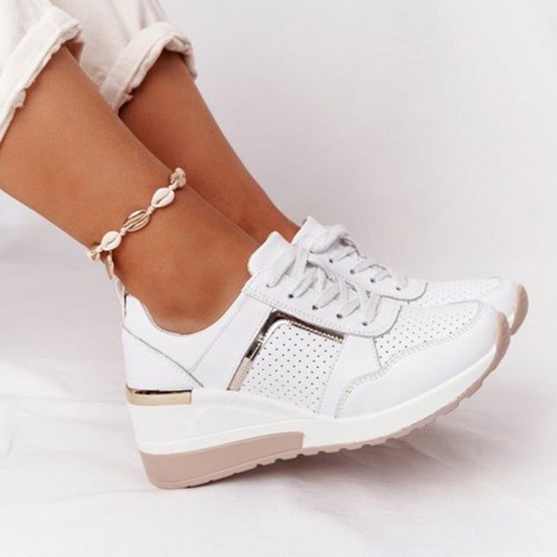 Atmigs Wedge-Sneakers mit Schnürung und hohem Absatz für Damen | Ideal für alle Jahreszeiten