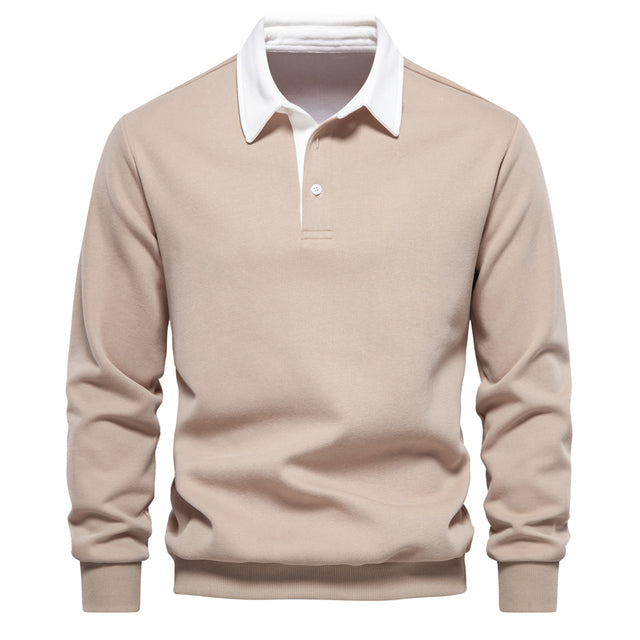 Lässiger Polo-Pullover mit Knöpfen mit Kragen für Herren | Ideal für den Winter