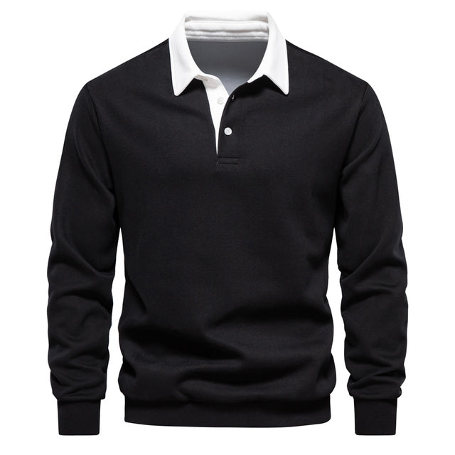 Lässiger Polo-Pullover mit Knöpfen mit Kragen für Herren | Ideal für den Winter