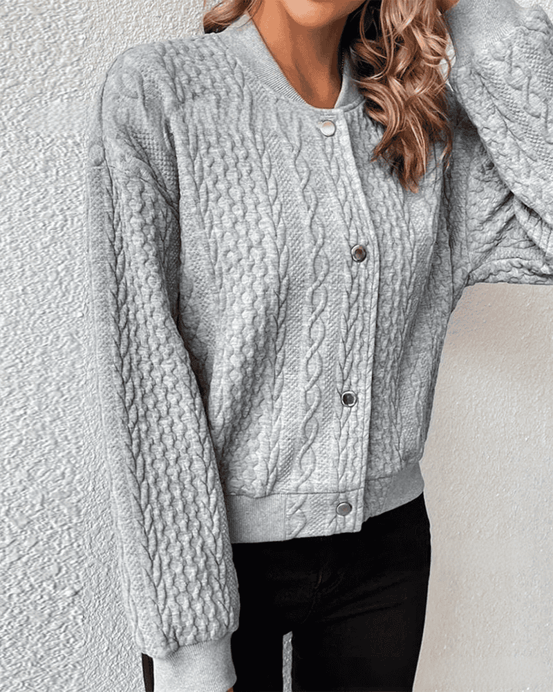 Eleganti Zopfmuster Strickjacke Mit Chnöpf für Damen | Ideal für alle Jahreszeiten