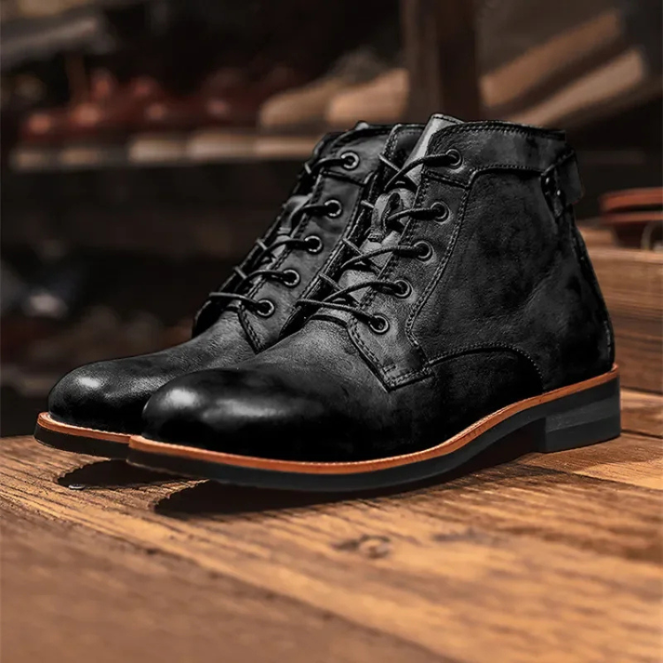 Weinlese Elegante Schnürstiefel Us Vegan-Leder für Herren | Ideal für jede Jahreszeit