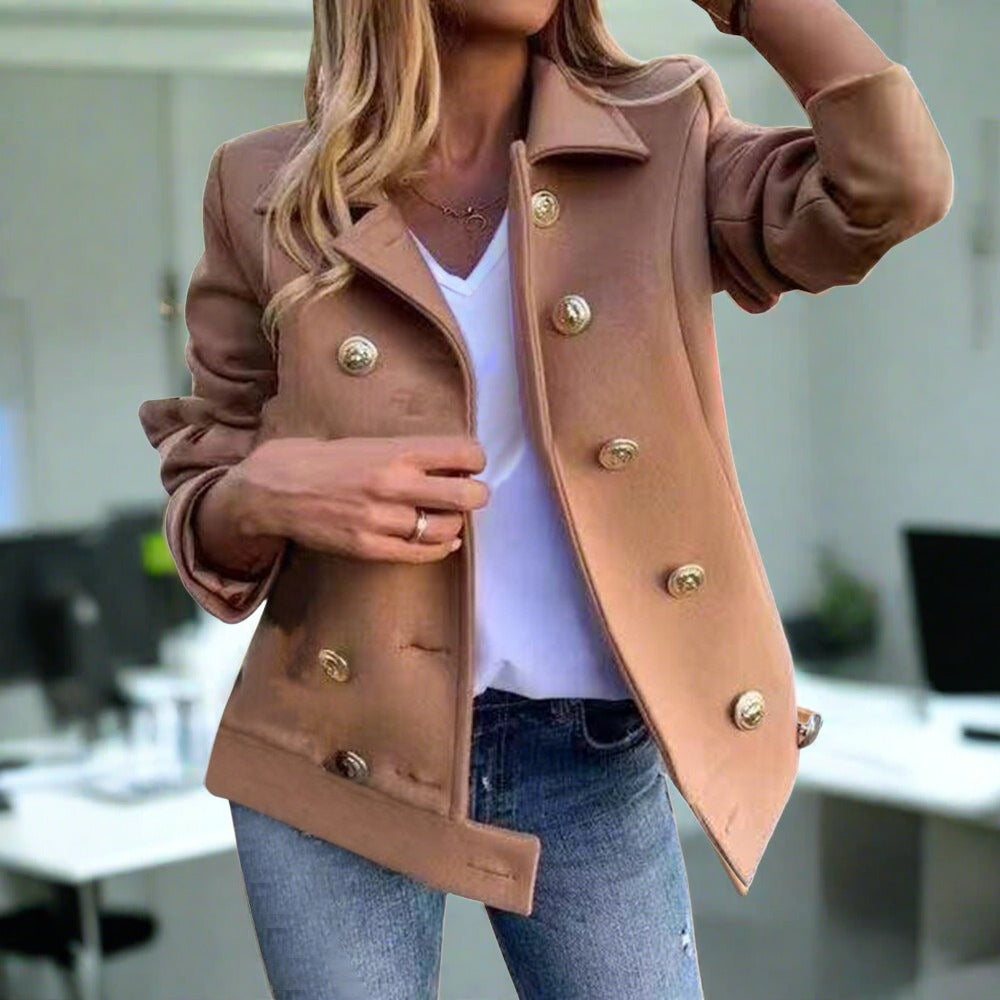 Eleganter Dicker Blazer In Einfarbig Mit Chnöpfl für Damen | Ideal für alle Jahreszeiten