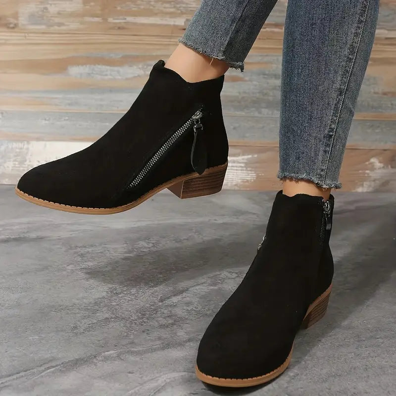 Stylischi Stiefeletten Us Vegane Leder Mit Reissverschluss Und High Heels für Damen | Ideal für alle Jahreszeiten