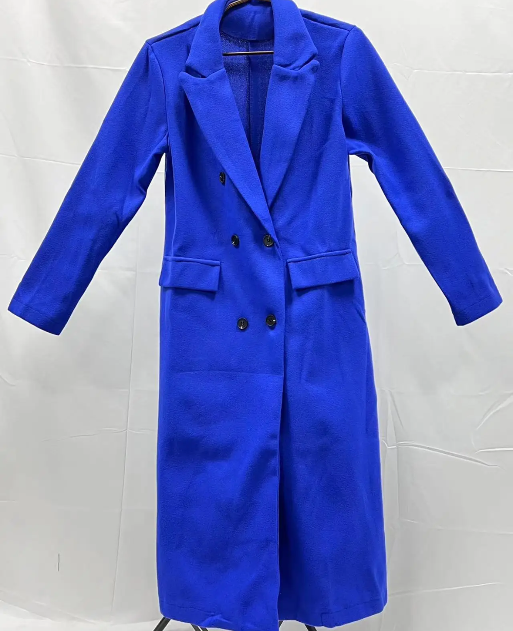 Eleganter Taillierter Doppelchnopf Langer Trenchcoat für Damen | Ideal für alle Jahreszeiten