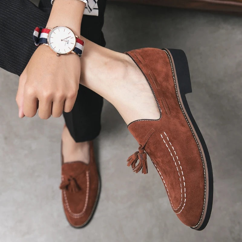 Klassischi Leichti Wildleder Loafer Mit Quaste für Herren | Ideal für alle Jahreszeiten