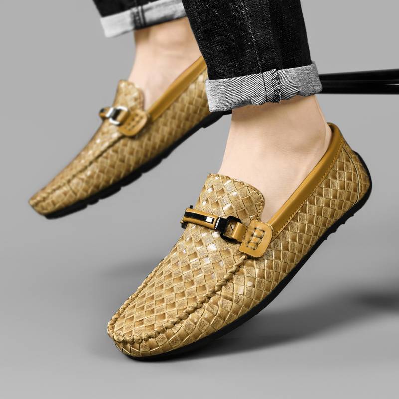 Bequemi Gflochti Loafer Mit Muster Und Schnalle für Herren | Ideal für alle Jahreszeiten