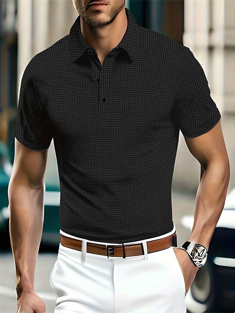 Atmigs Kurzarm Shirt Mit Halbe Knöpfe für  Herren | Ideal für Sommer