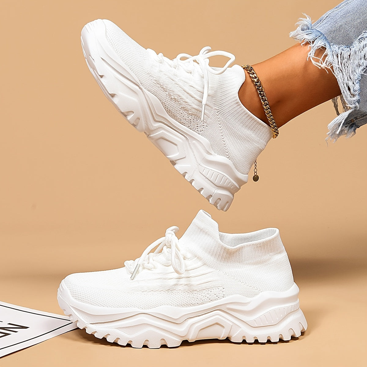 Klassische Grobschtick Mesh Trainer Sneakers Mit Schnürung für Damen | Ideal für alle Jahreszeiten