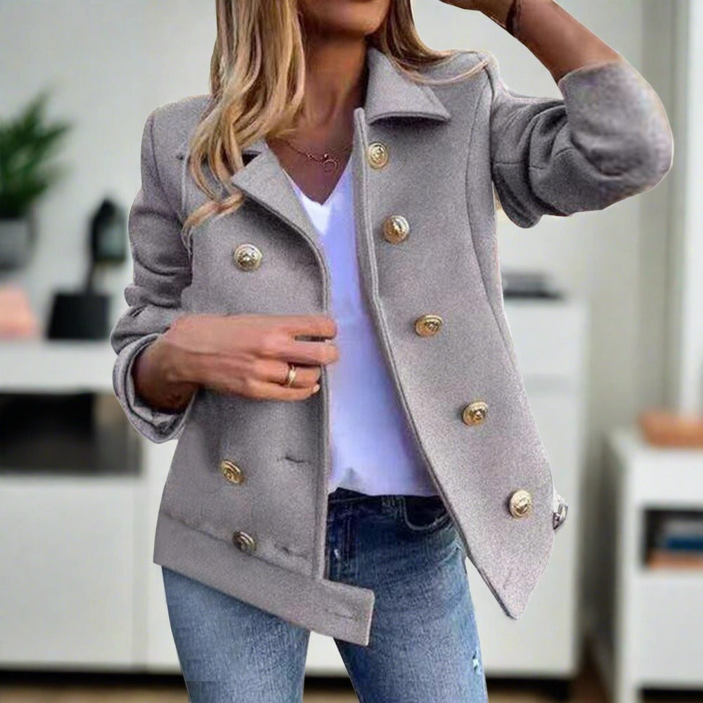 Eleganter Dicker Blazer In Einfarbig Mit Chnöpfl für Damen | Ideal für alle Jahreszeiten