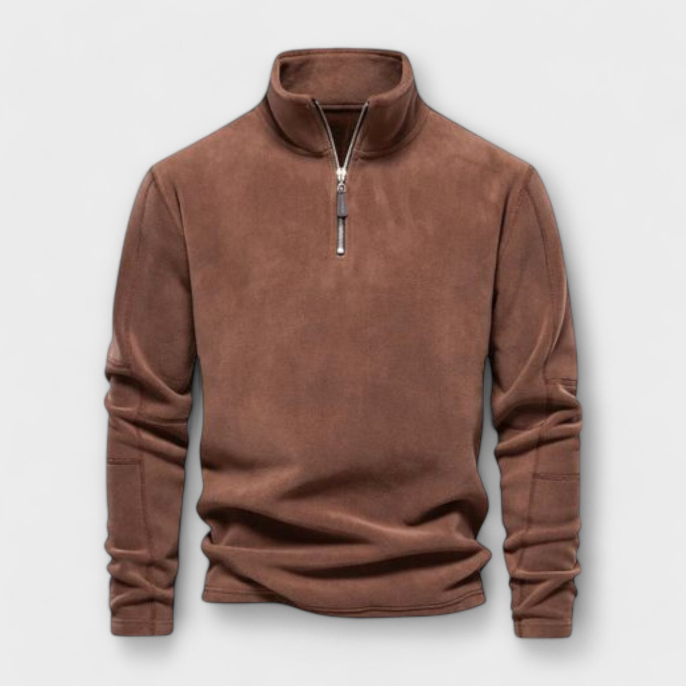 Lässiger Verwaschener Pullover Mit Stehkragen Und Reissverschluss für  Herren | Ideal für alle Jahreszeiten