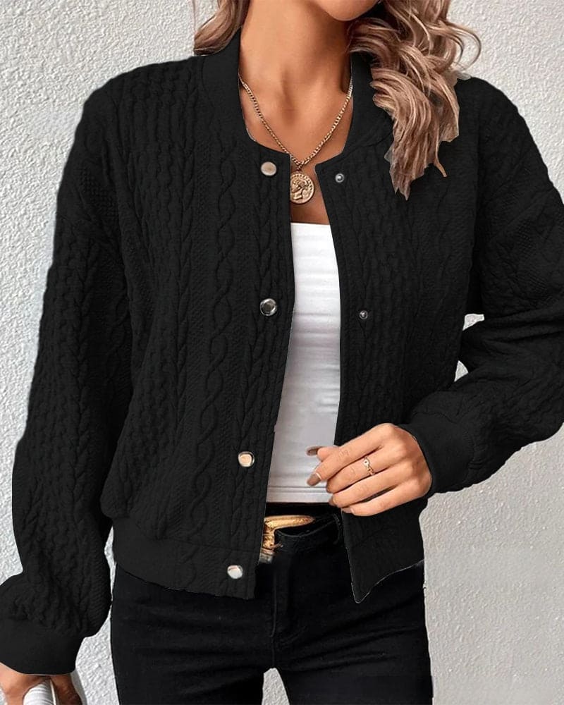 Eleganti Zopfmuster Strickjacke Mit Chnöpf für Damen | Ideal für alle Jahreszeiten