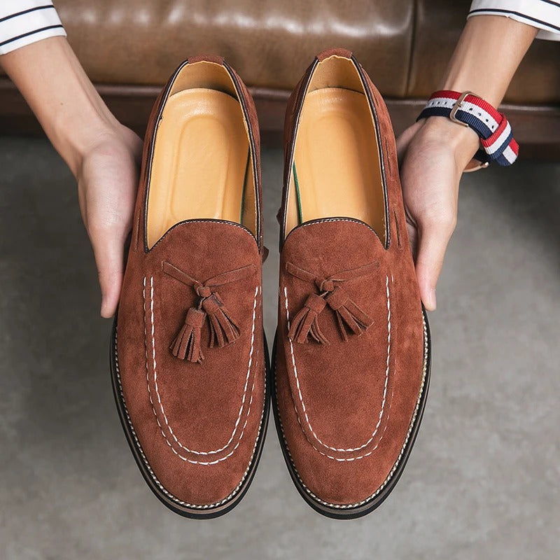 Klassischi Leichti Wildleder Loafer Mit Quaste für Herren | Ideal für alle Jahreszeiten