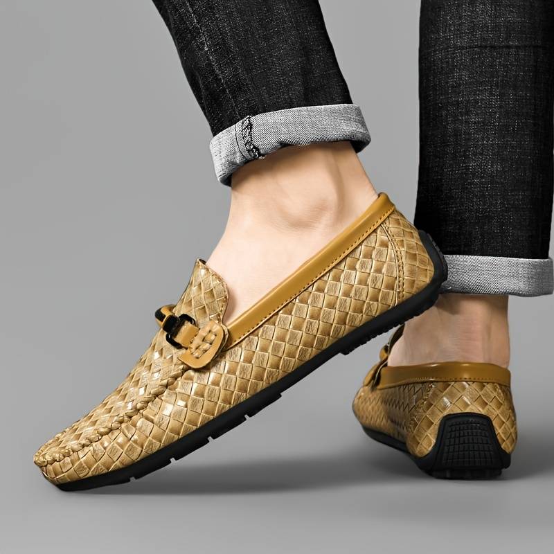 Bequemi Gflochti Loafer Mit Muster Und Schnalle für Herren | Ideal für alle Jahreszeiten