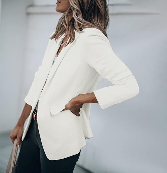 Lässiger Schlichter Blazer Mit Revers Und Tasche für Damen | Ideal für alle Jahreszeiten