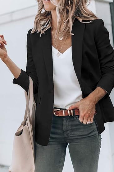 Lässiger Schlichter Blazer Mit Revers Und Tasche für Damen | Ideal für alle Jahreszeiten