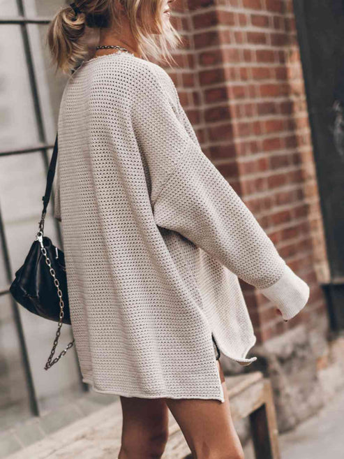 Vintage Oversize Strickpullover Mit Schlitz für Damen | Ideal für alle Jahreszeiten