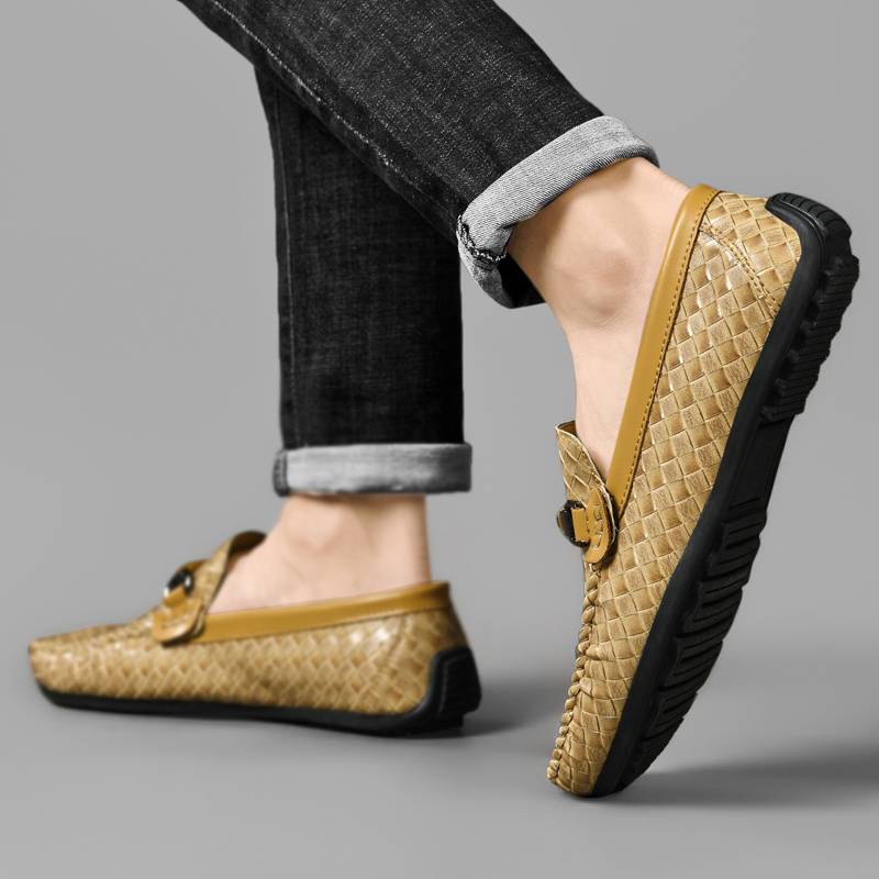 Bequemi Gflochti Loafer Mit Muster Und Schnalle für Herren | Ideal für alle Jahreszeiten