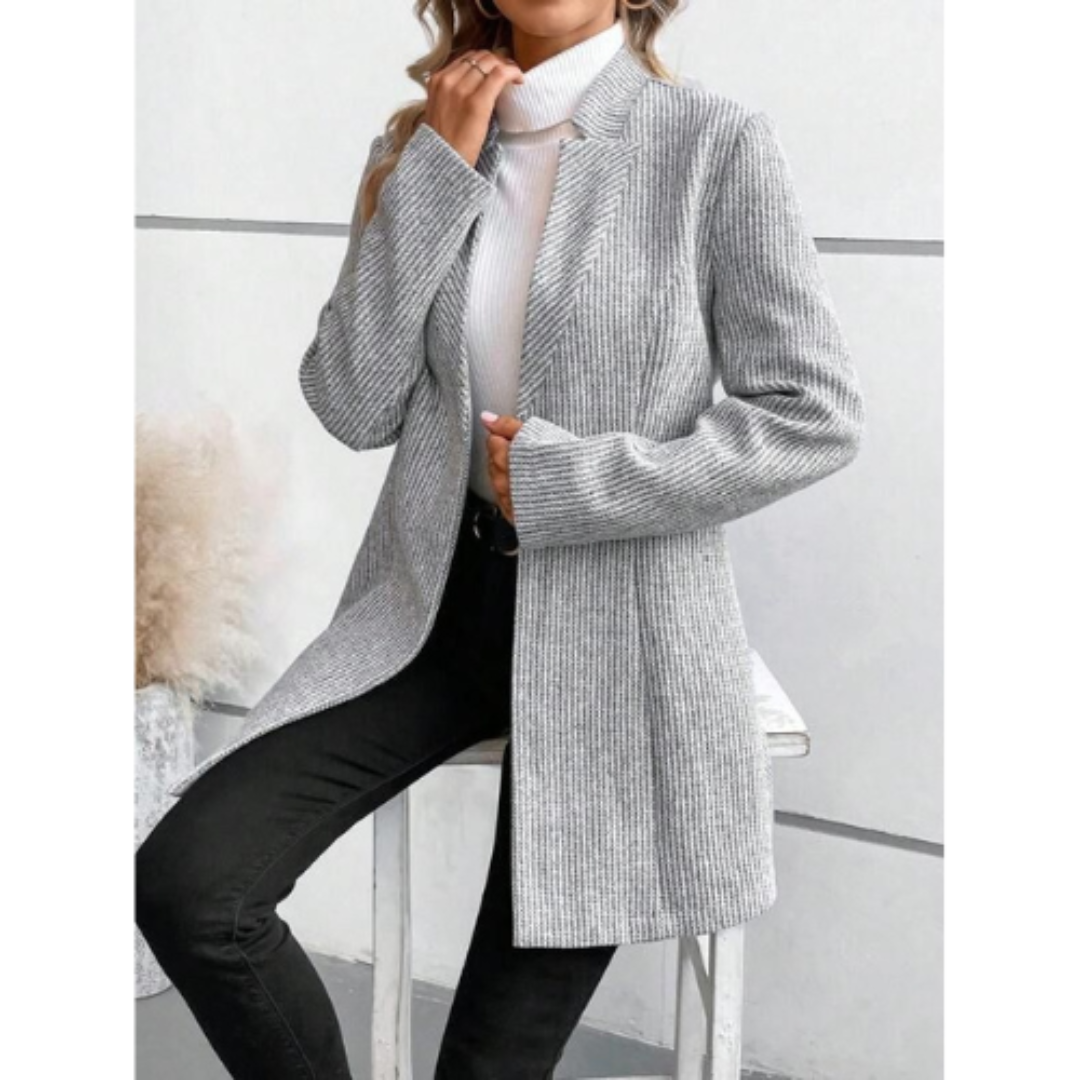 Stylischer Langer Blazer Mit Stehkragen Und Knöpfen für Damen | Ideal für alle Jahreszeiten