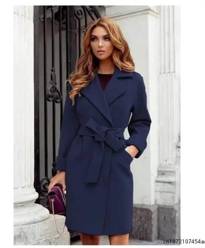 Fein Trenchcoat Mit Gurt Und Revers für Damen | Ideal für Winter