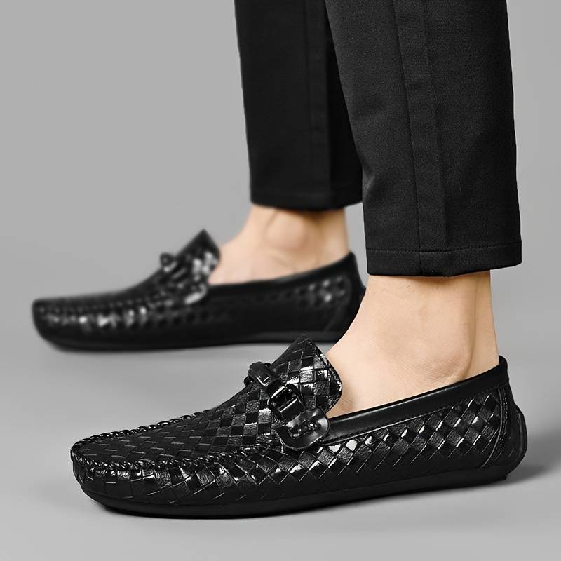 Bequemi Gflochti Loafer Mit Muster Und Schnalle für Herren | Ideal für alle Jahreszeiten