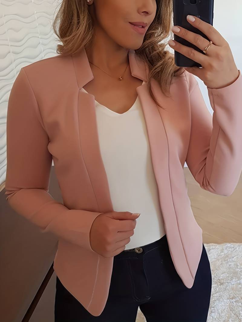 Lässiger Offener Blazer Mit Stehkragen Und Einfarbigem Design für Damen | Ideal für alle Jahreszeiten