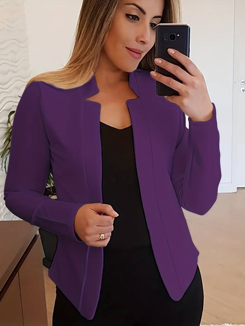 Lässiger Offener Blazer Mit Stehkragen Und Einfarbigem Design für Damen | Ideal für alle Jahreszeiten