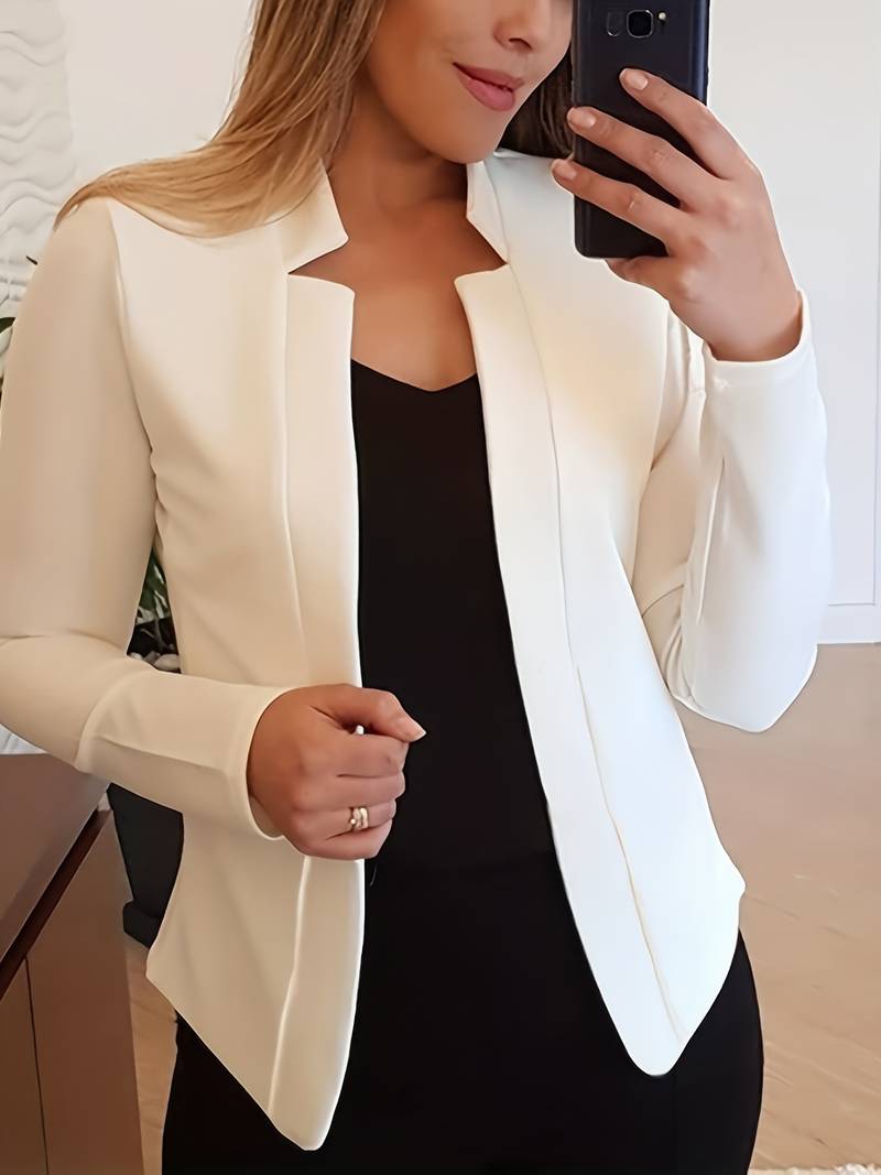 Lässiger Offener Blazer Mit Stehkragen Und Einfarbigem Design für Damen | Ideal für alle Jahreszeiten