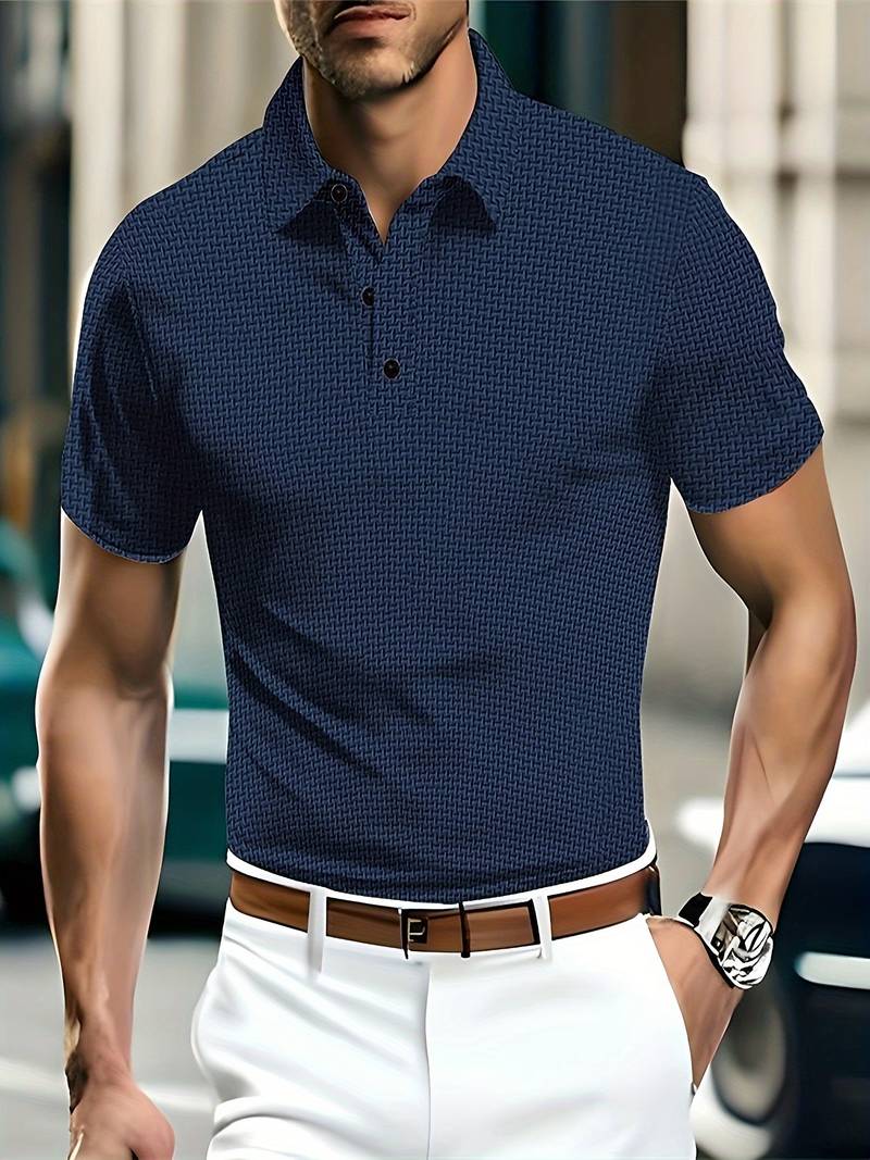 Atmigs Kurzarm Shirt Mit Halbe Knöpfe für  Herren | Ideal für Sommer