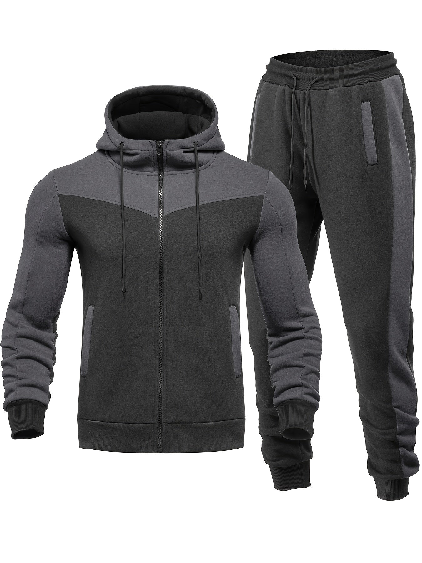 Lässiger Farbblock Pullover Mit Kapuze Und Jogginghose Trainingsanzug für Herren | Ideal für alle Jahreszeiten