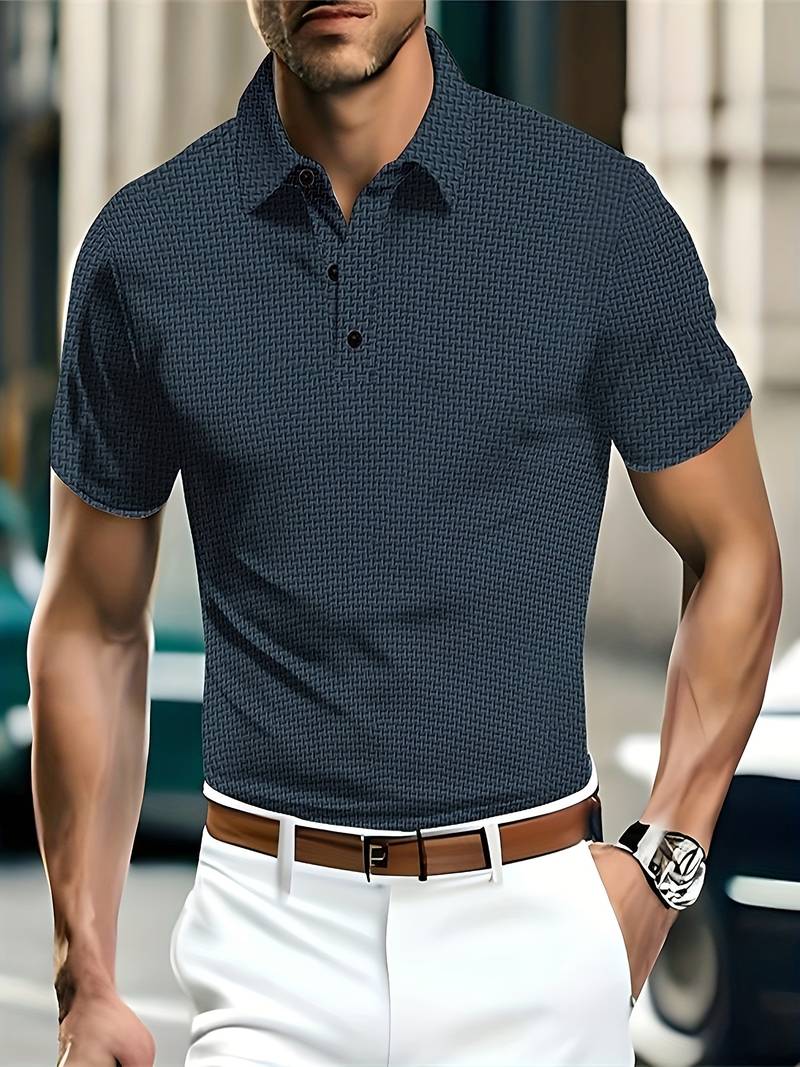 Atmigs Kurzarm Shirt Mit Halbe Knöpfe für  Herren | Ideal für Sommer