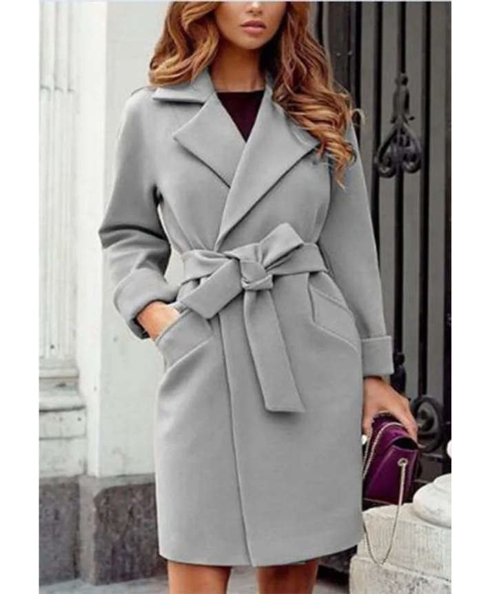 Fein Trenchcoat Mit Gurt Und Revers für Damen | Ideal für Winter