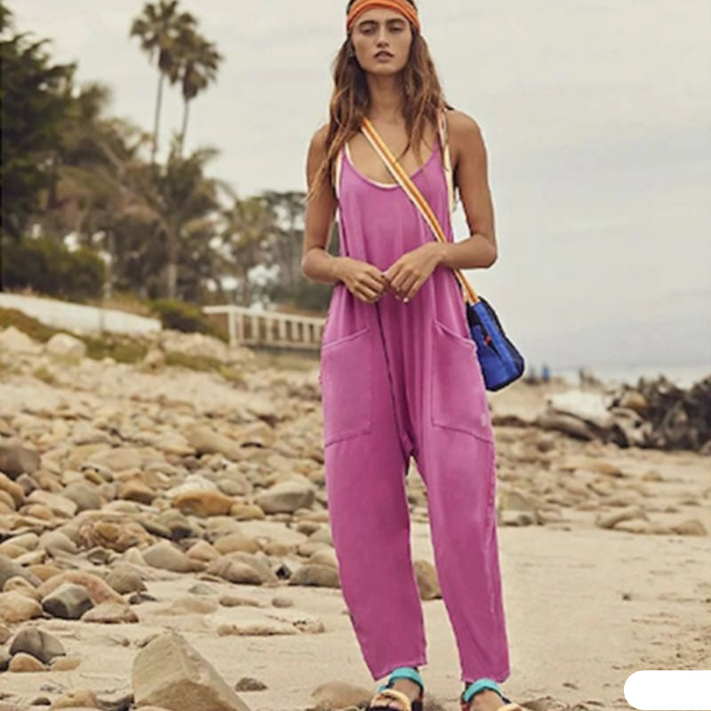 Oversize Sommer-Jumpsuit mit Spaghettiträgern für Damen | Ideal für den Sommer