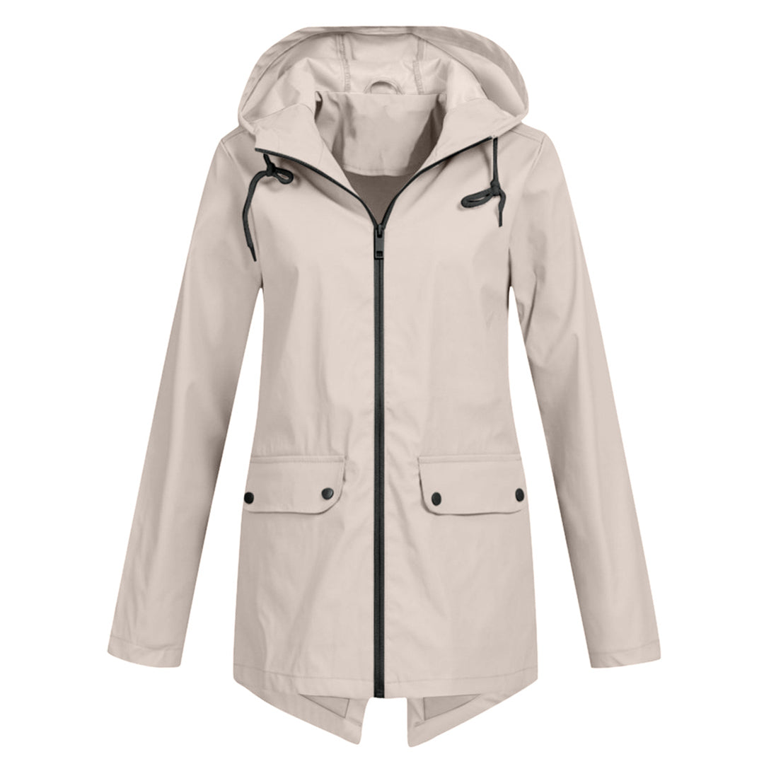 Bequemi Leichti Regenjacke Mit Kapuze Und Reissverschluss für Damen | Ideal für alle Jahreszeiten