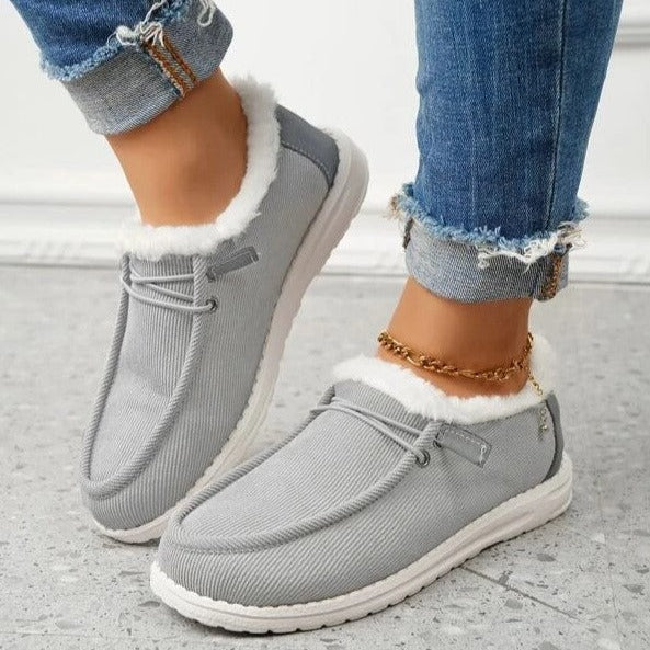 Bequemi Flauschig-Gfütterti Rutschfesti Sneakers Mit Schnürung für Damen | Ideal für jede Jahreszeit