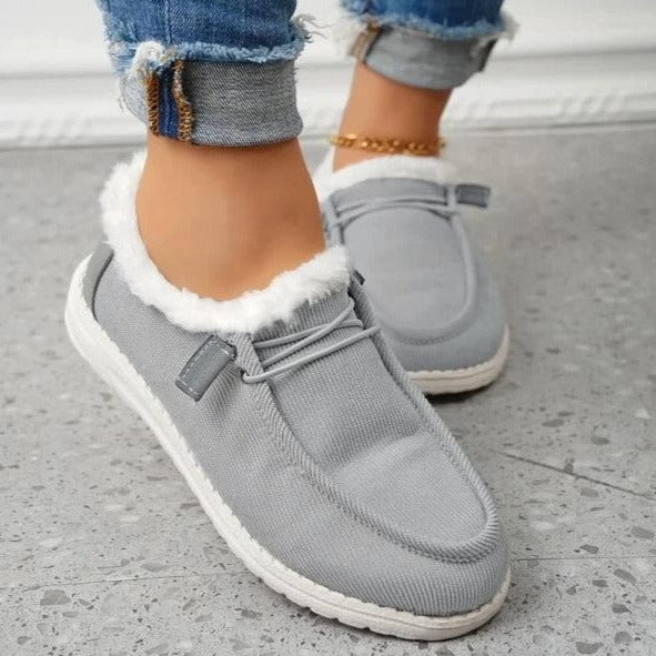 Bequemi Flauschig-Gfütterti Rutschfesti Sneakers Mit Schnürung für Damen | Ideal für jede Jahreszeit