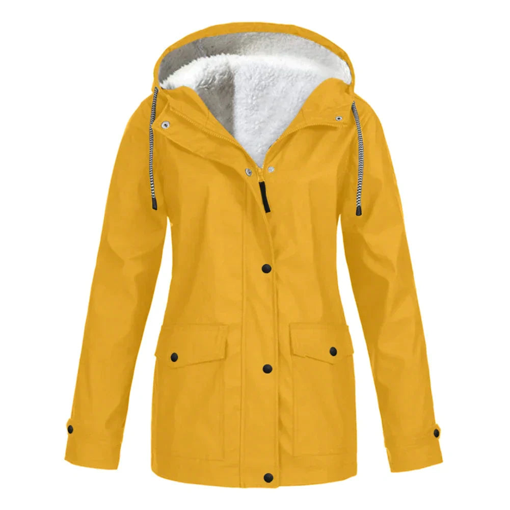 Warmi Fleece-Gfütterti Regenjacke Mit Chappe für Damen | Ideal für alle Jahreszeiten