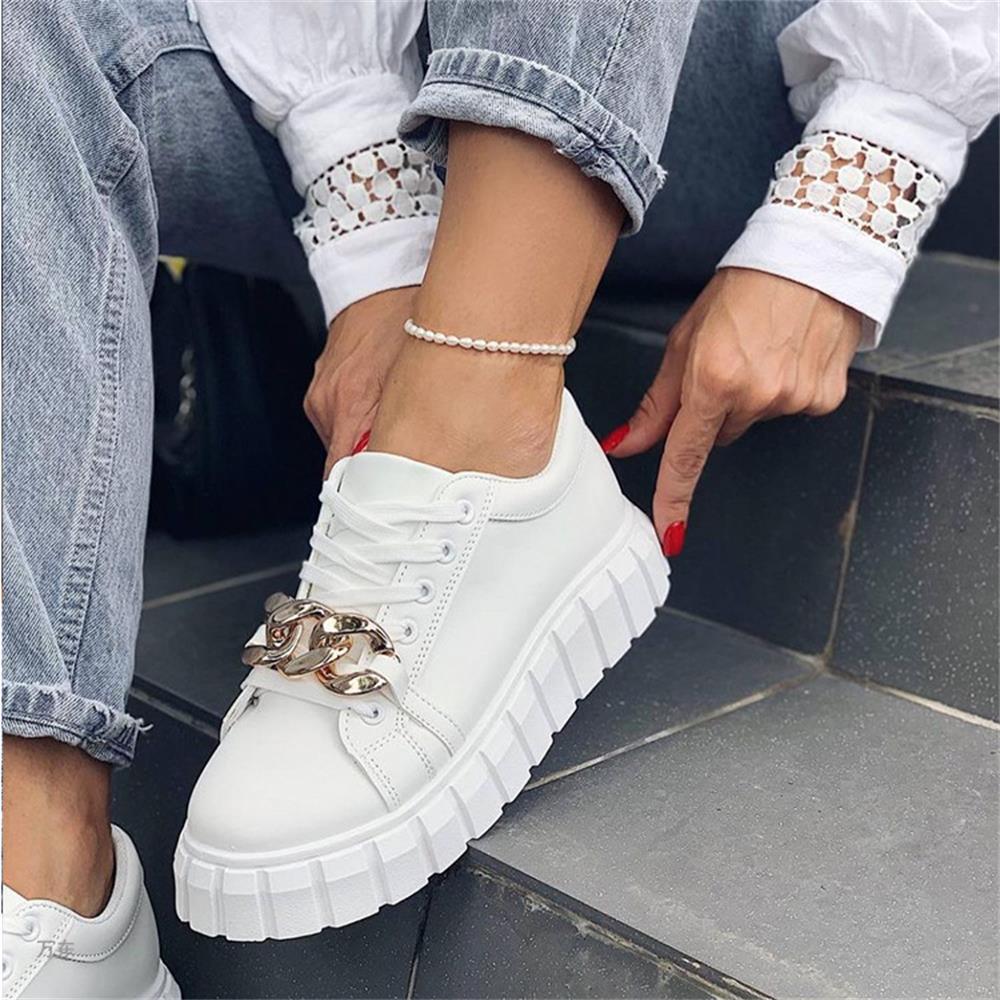 Modischi Schnüür-Sneakers Mit Goldakzent für Damen | Ideal für alle Jahreszeiten