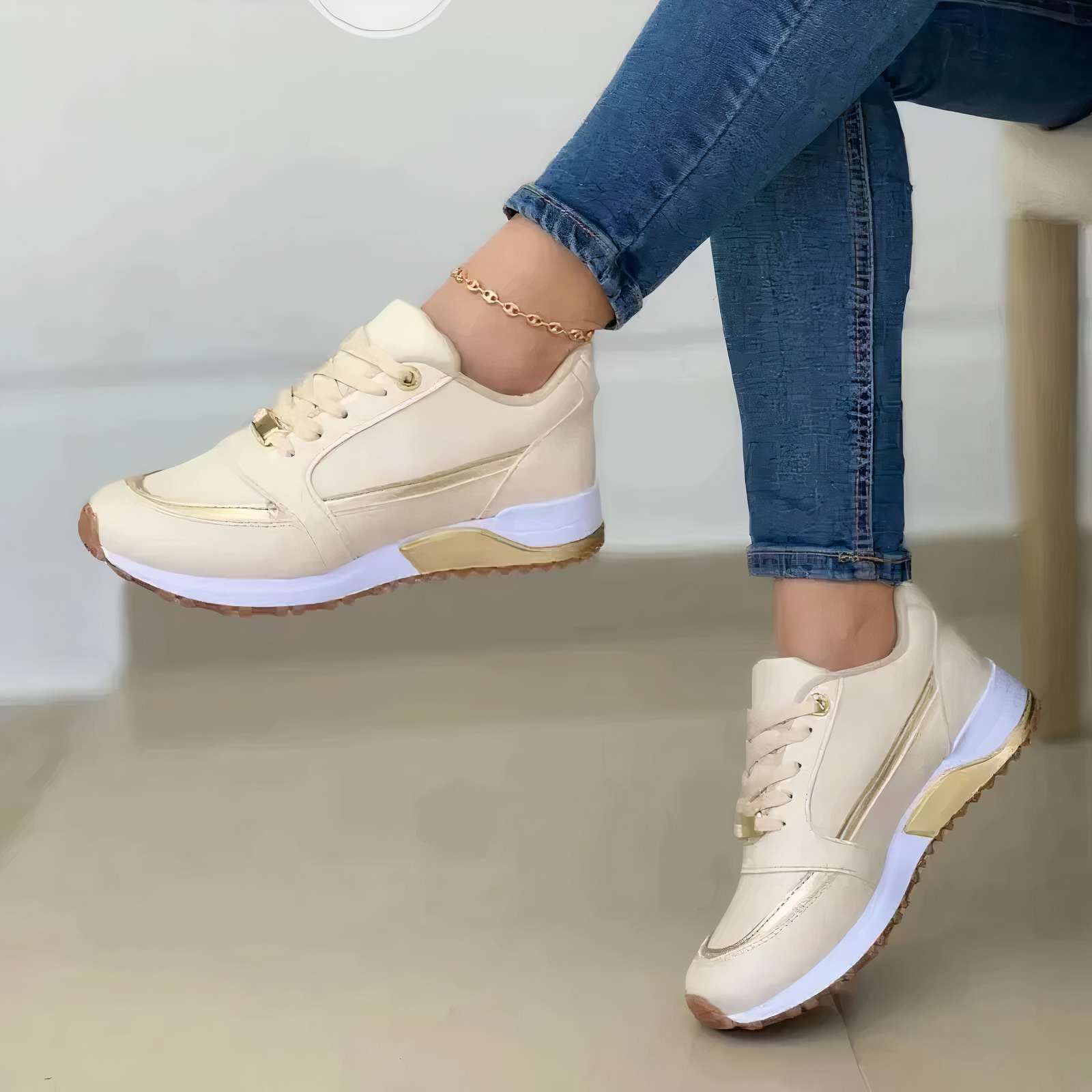 Lässigi Plattform Sneakers mit Farbblock Design für Damen | Ideal für alle Jahreszeiten