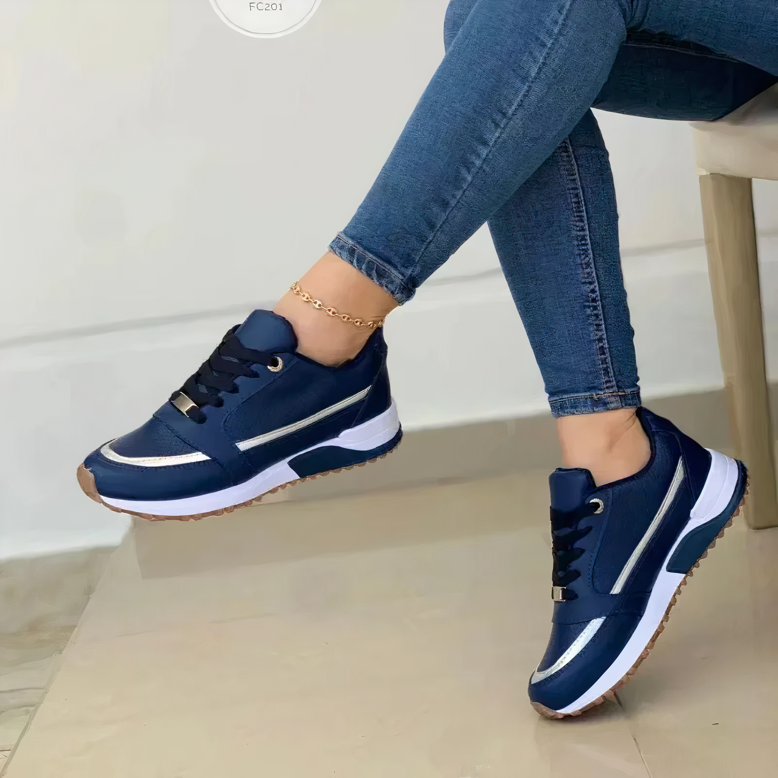 Lässigi Plattform Sneakers mit Farbblock Design für Damen | Ideal für alle Jahreszeiten