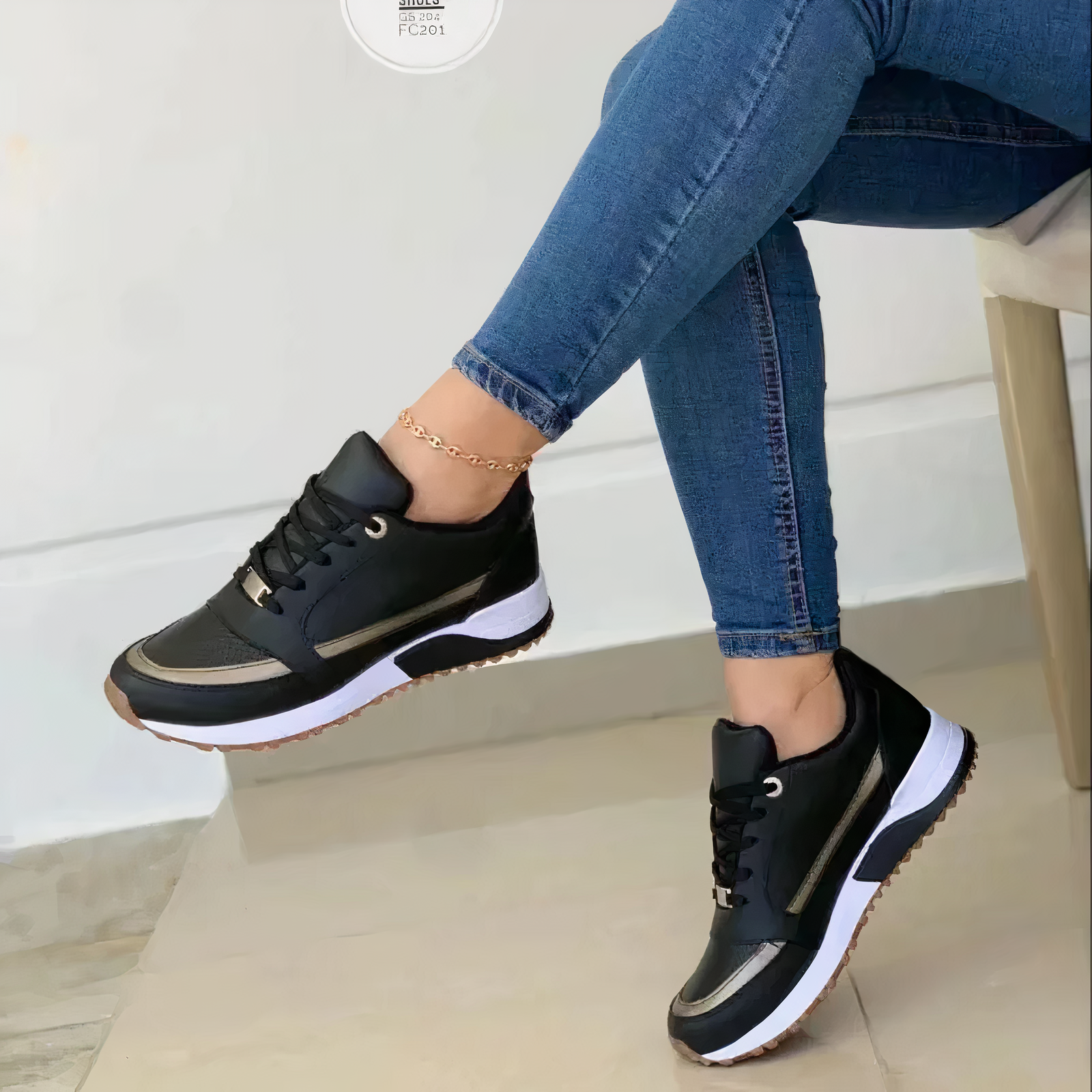 Lässigi Plattform Sneakers mit Farbblock Design für Damen | Ideal für alle Jahreszeiten